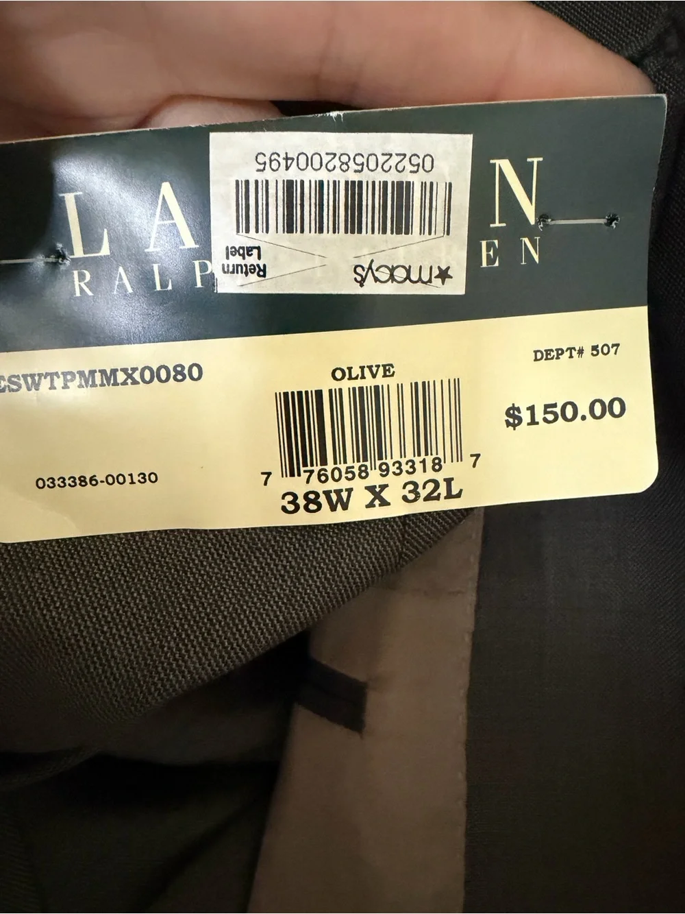 Lauren Ralph Lauren Men's Olive Two-Button Blazer